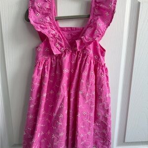 GAP Baby Hot Pink Embroidered Ruffle Dress